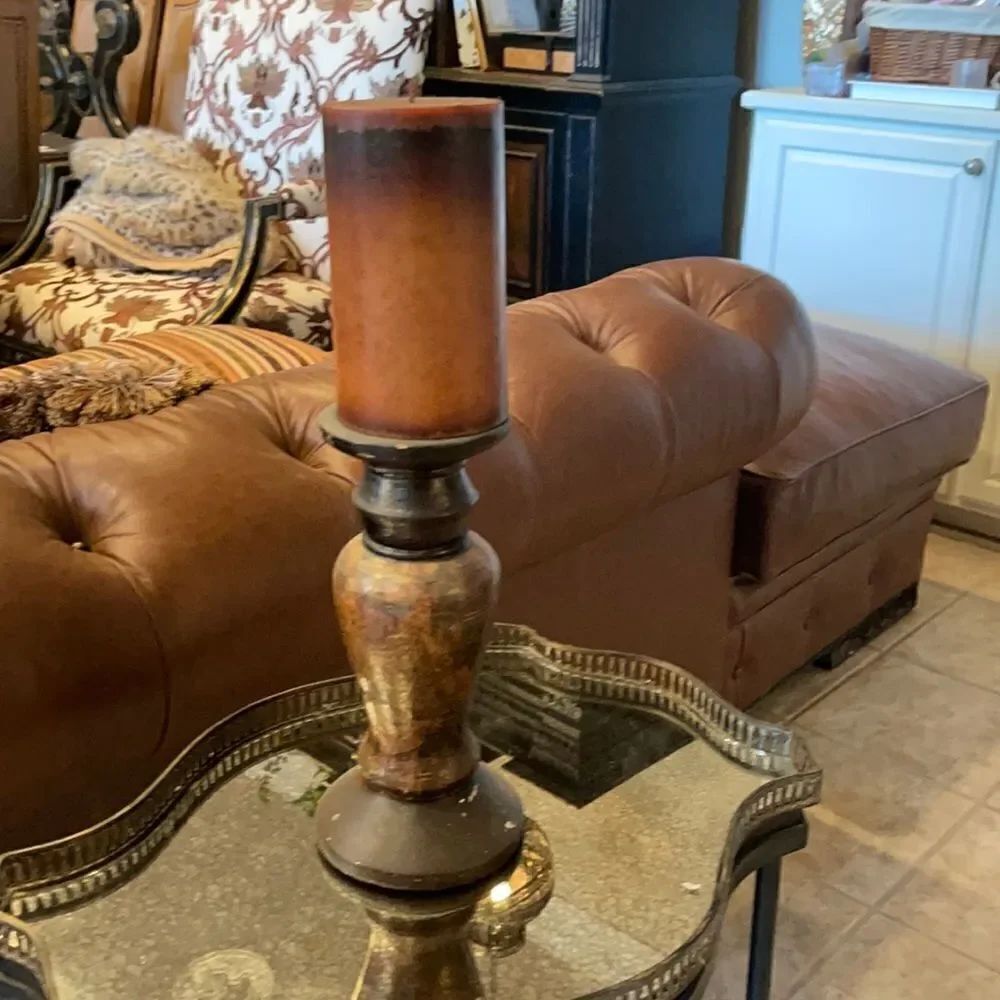 OLD WORLD Candle Holder with Candle!